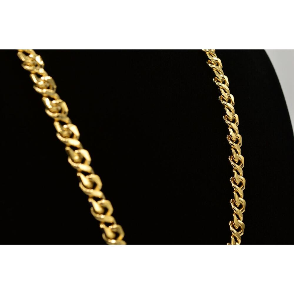 Givenchy Vintage 30" Cuban Chain Necklace Heavy Chunky Gold Signed 1980s Bin2C - Picture 9 of 12